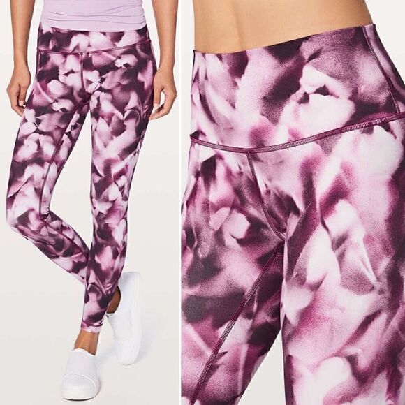 Lululemon Wunder Under Hi-Rise Tight 28" in Blush Blossom Size 4 - Picture 4 of 8